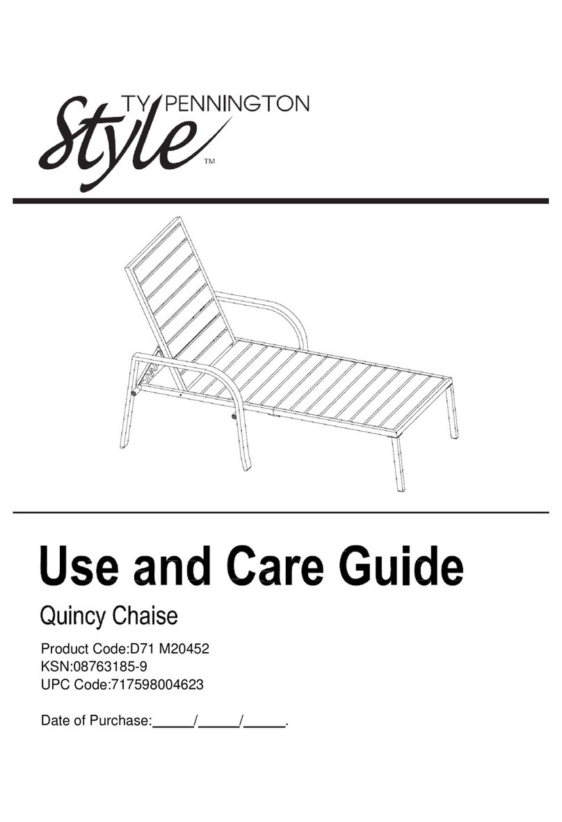 Sears Ty Pennington Style Quincy Chaise D71 M20452 Use and care guide