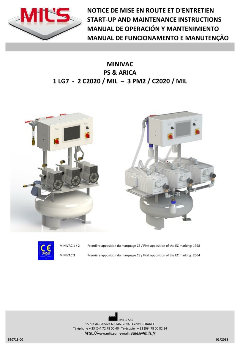 MIL'S MINIVAC PS Series START-UP AND MAINTENANCE INSTRUCTIONS