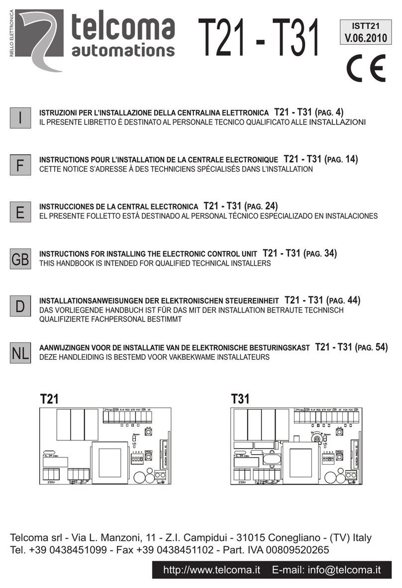 Telcoma Automations T21 Instructions for installing Telcoma Automations T21 Instructions for installing