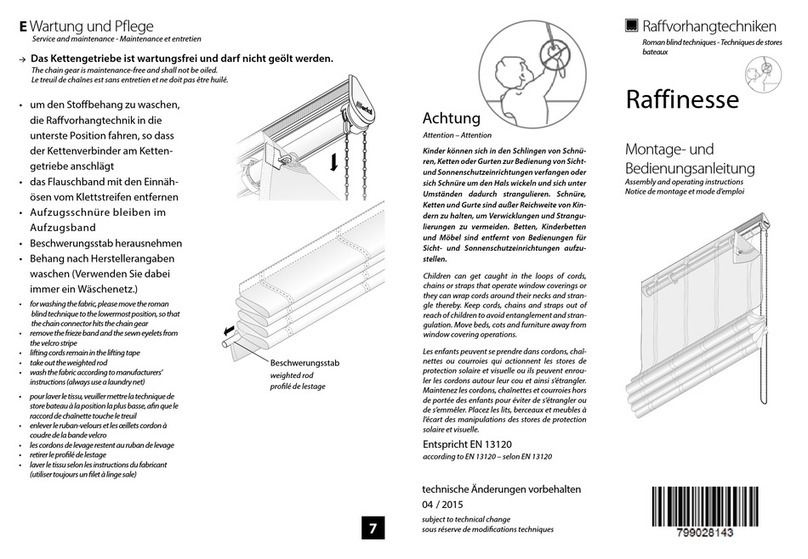 Erfal Raffinesse Assembly and operating instructions Erfal Raffinesse Assembly and operating instructions