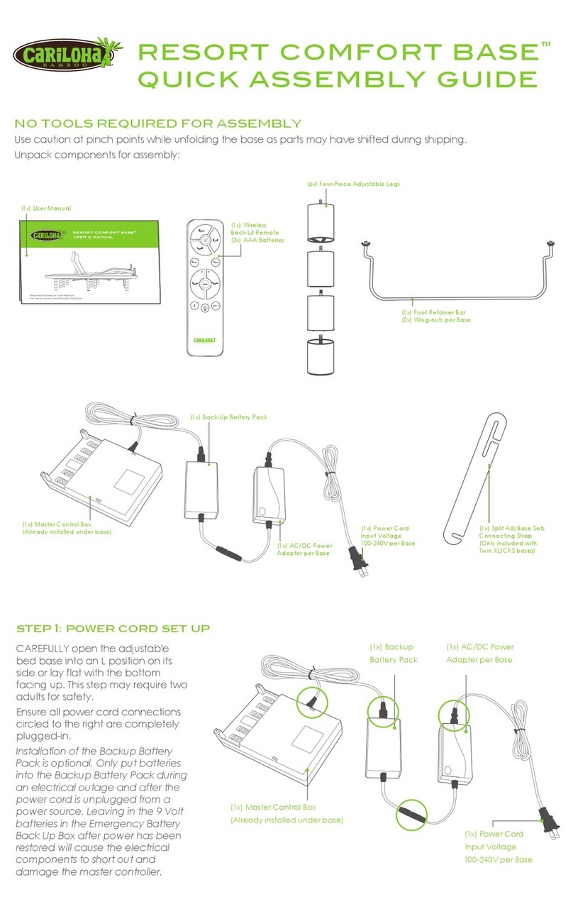 CARILOHA RESORT COMFORT BASE Quick assembly guide