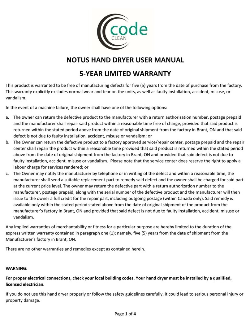 Code Clean Notus Series user manual