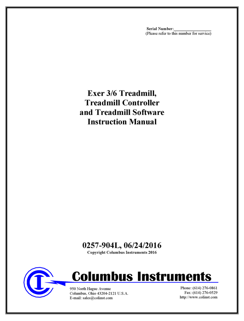 Columbus Instruments Exer 3/6 instruction manual