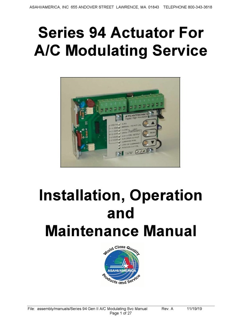 Asahi/America 94 Series Installation, operation and maintenance manual Asahi/America 94 Series Installation, operation and maintenance manual