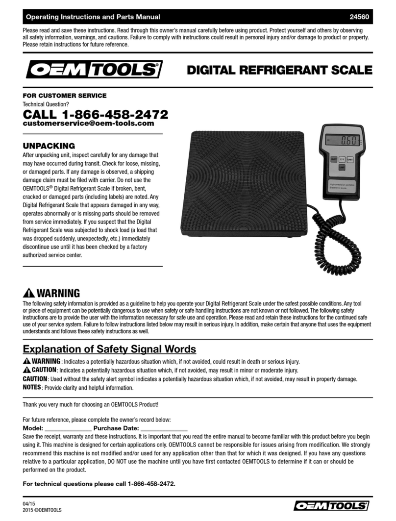 OEM Tools 24560 Operating instructions and parts manual