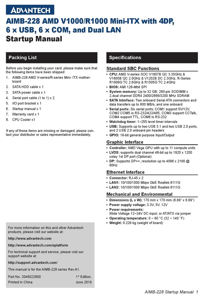 Advantech AIMB-228 Startup manual