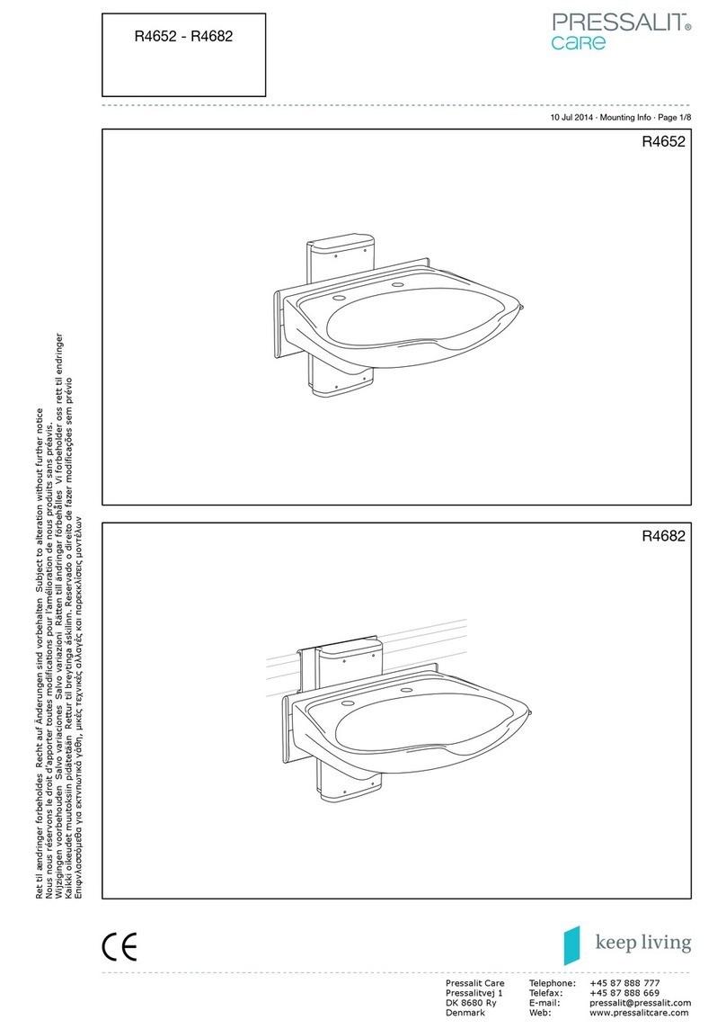Pressalit Care R4652 installation instructions