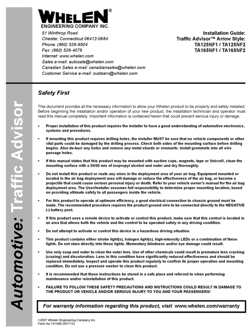 Whelen Engineering Company TA165NF1 installation guide