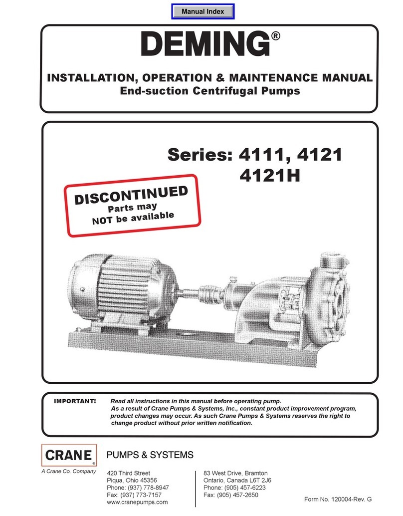 Crane DEMING 4111 Series Installation, operation & maintenance manual