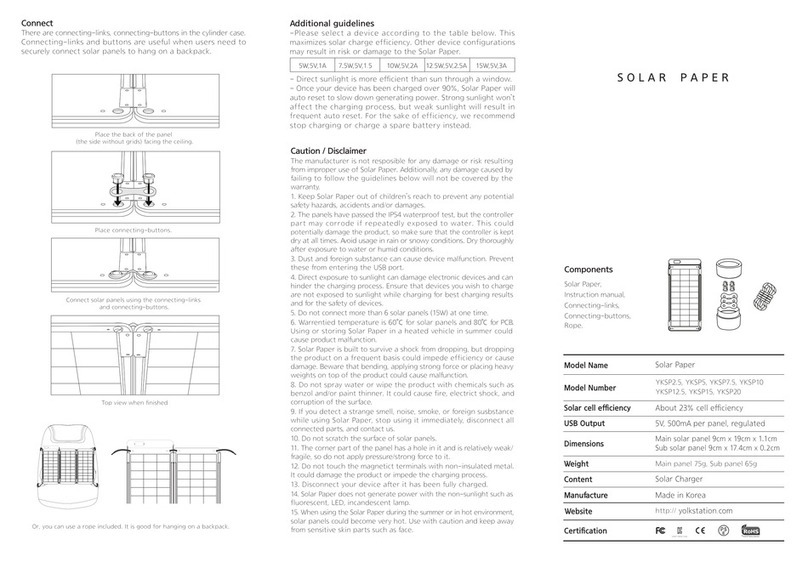 YOLK Solar Paper quick start guide