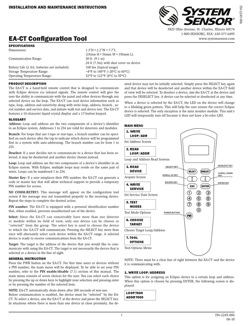 System Sensor EA-CT User manual