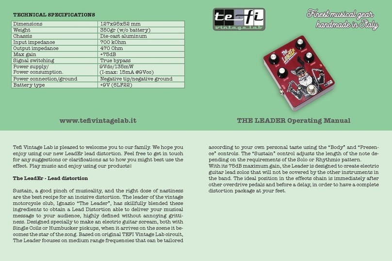 Tefi Vintage Lab THE LEADER operating manual Tefi Vintage Lab THE LEADER operating manual