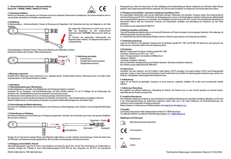 Josef Ganter Feinmechanik 1000600 instruction manual