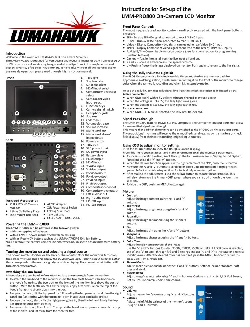 LUMAHAWK LMM-PRO800 Manual