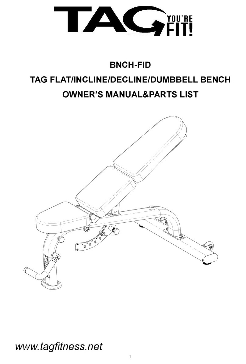 TAG BNCH-FID Owner's manual & parts list