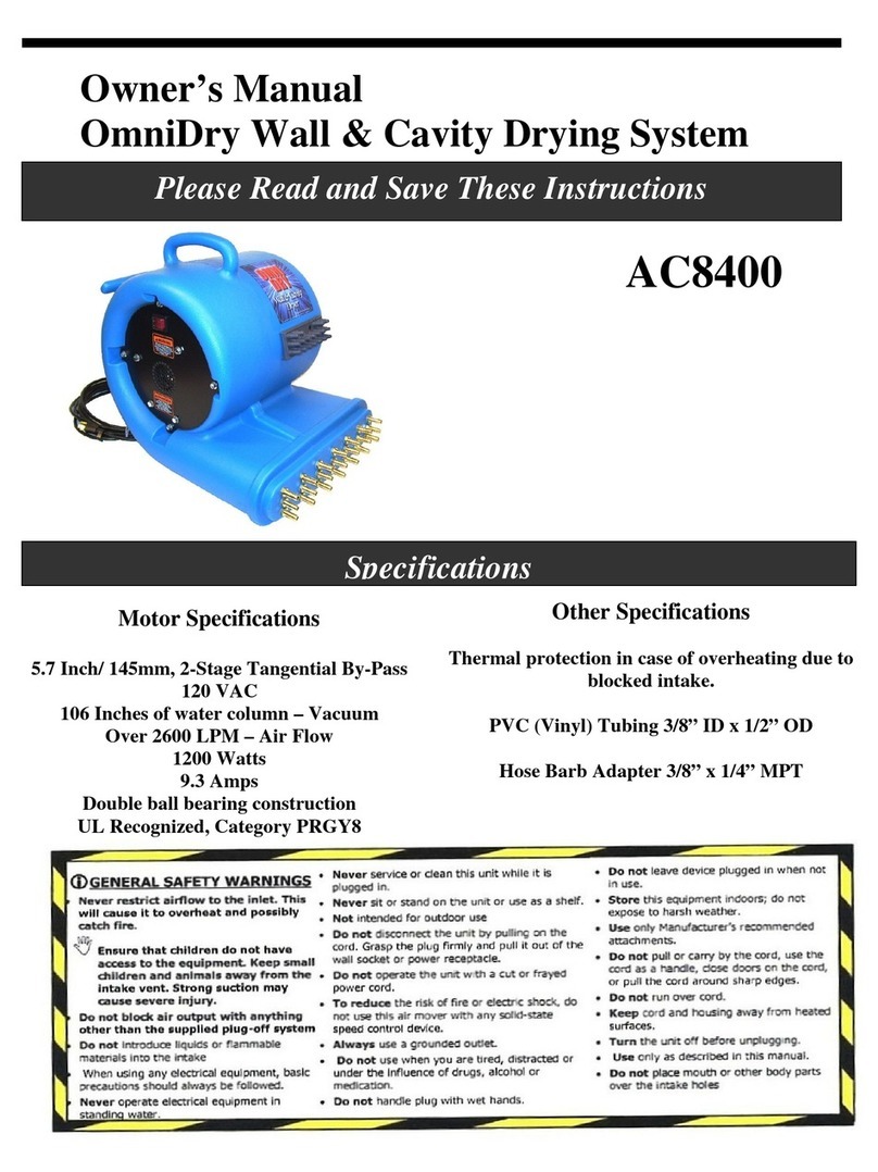 OmniPro OmniDry AC8400 owner's manual