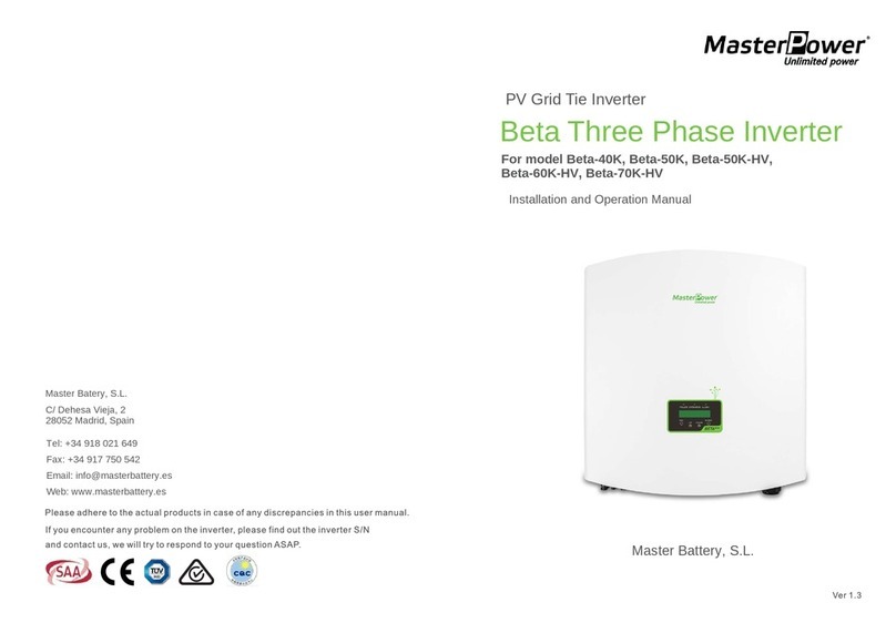 Master Battery MasterPower Beta Series Installation and operation manual
