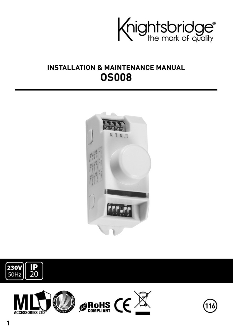 ML Accessories Knightsbridge OS008 Installation & maintenance manual ML Accessories Knightsbridge OS008 Installation & maintenance manual