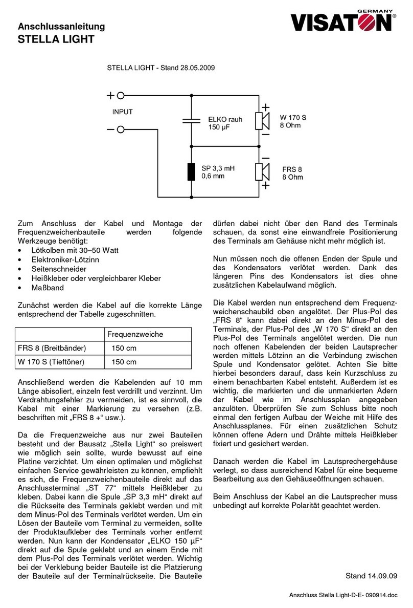 VISATON STELLA LIGHT Instructions for connection