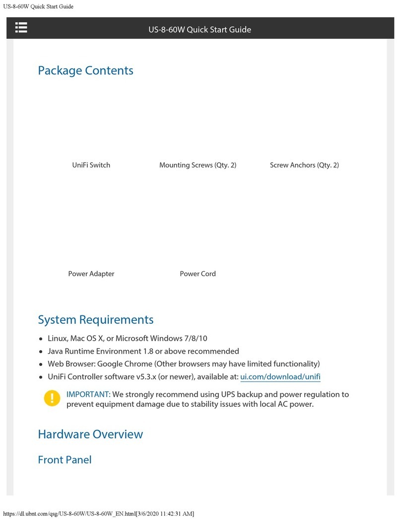 Ubiquiti unifi switch 8 User manual