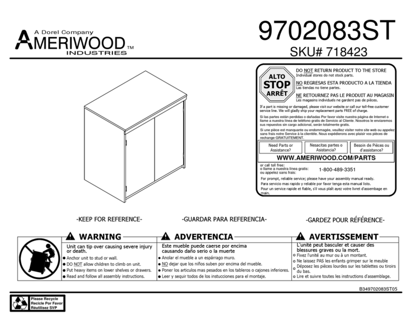 Dorel AMERIWOOD 9702083ST Assembly manual Dorel AMERIWOOD 9702083ST Assembly manual