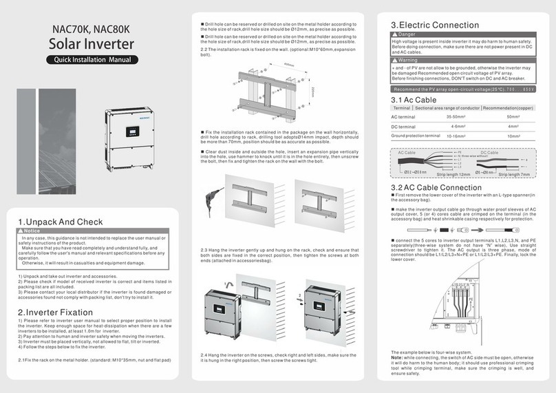 Renac NAC70K Operating and maintenance instructions