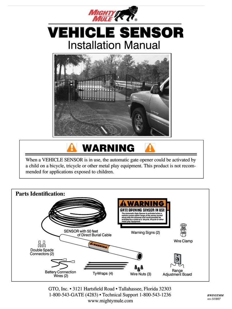 Mighty Mule VEHICLE SENSOR installation manual