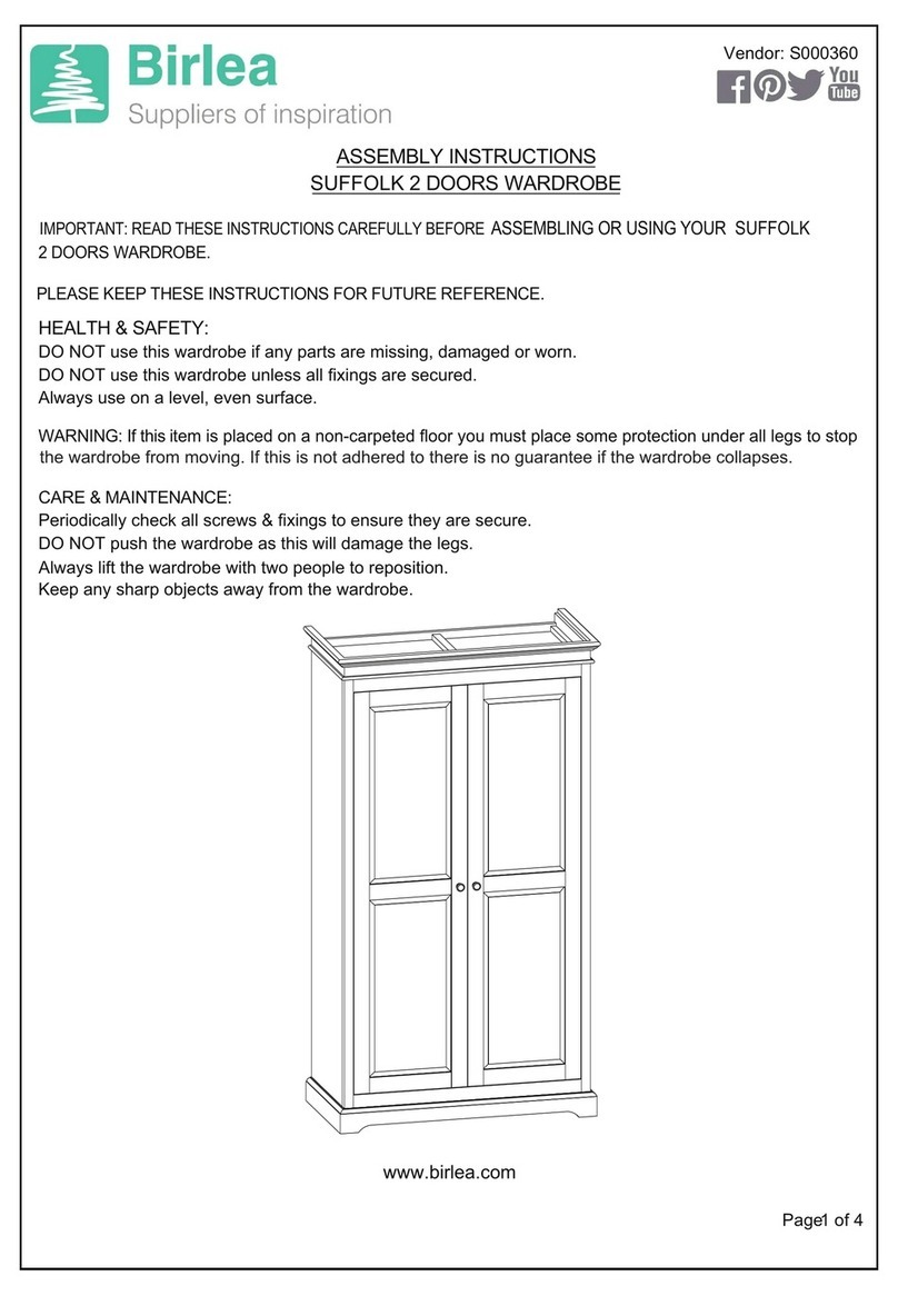 Birlea SUFFOLK 2 DOORS WARDROBE User manual Birlea SUFFOLK 2 DOORS WARDROBE User manual