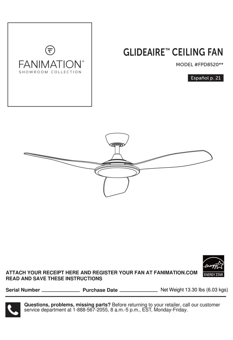 Fanimation GLIDEAIRE FPD8520 Series User manual