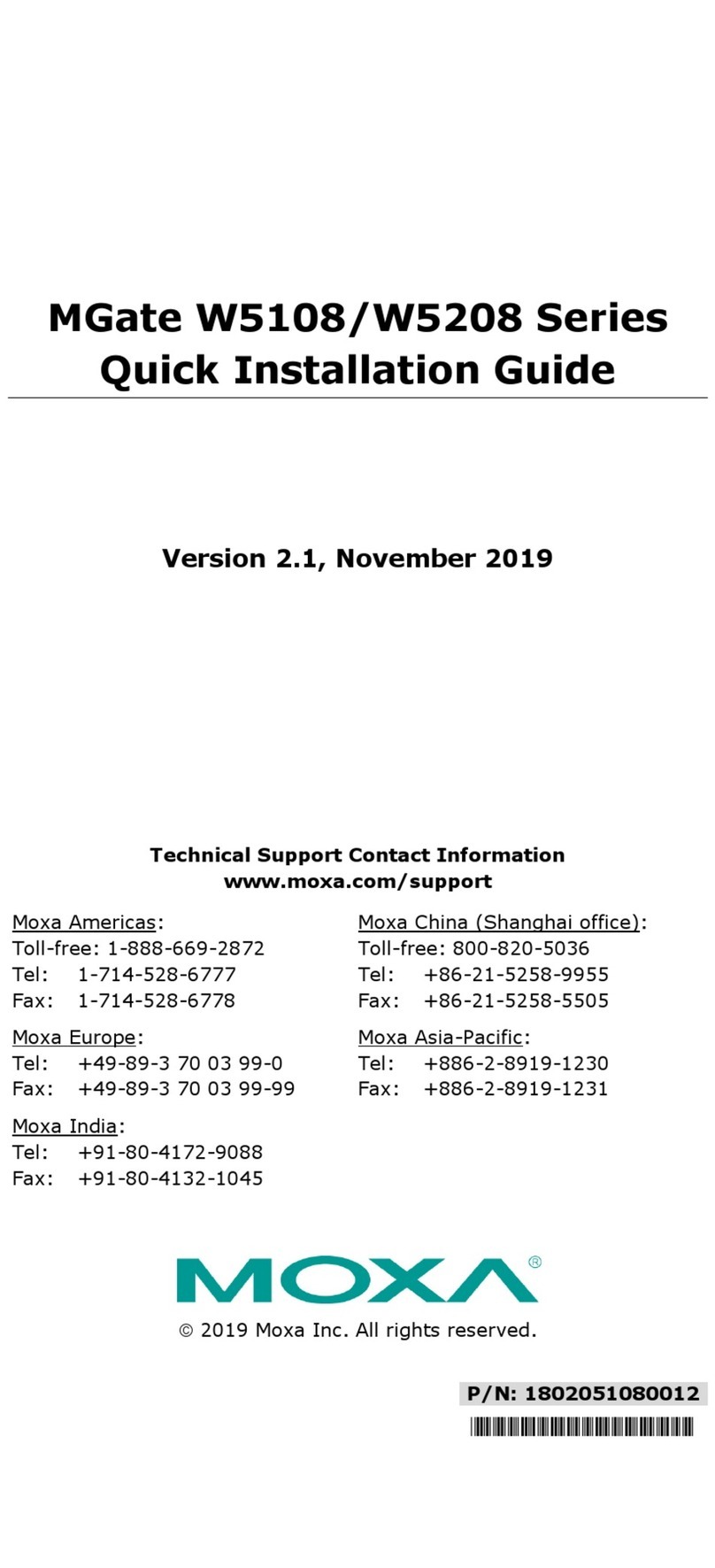 Moxa Technologies MGate W5108 series Quick installation guide