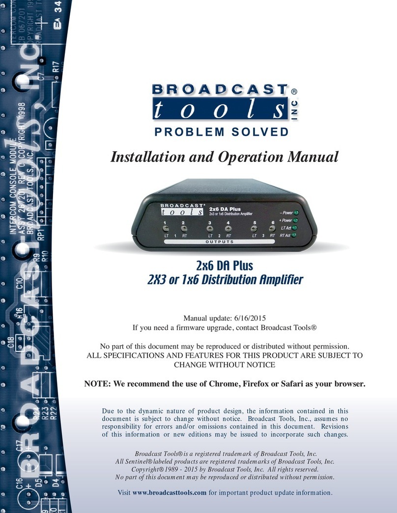 Broadcast Tools 2x6 DA Plus User manual Broadcast Tools 2x6 DA Plus User manual