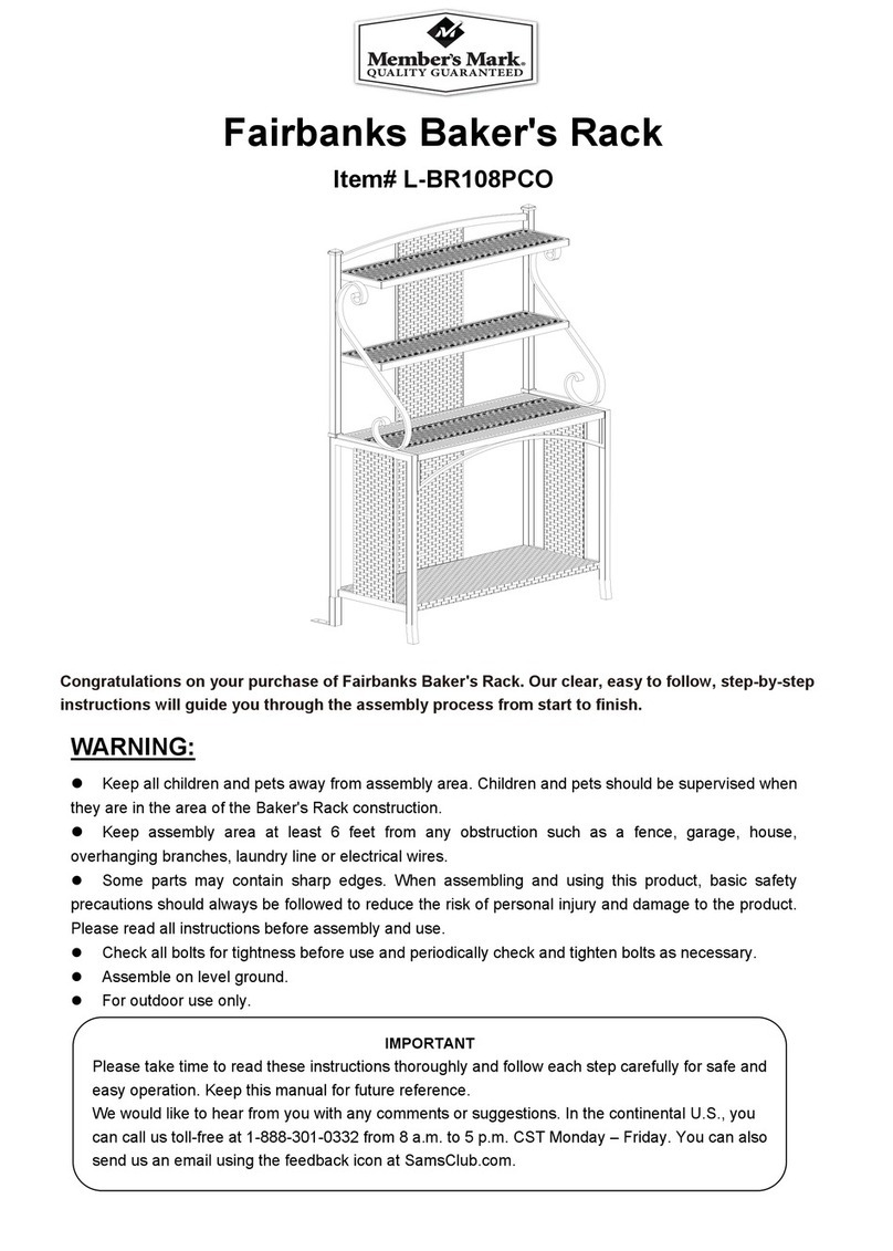 Members Mark Fairbanks Baker's Rack L-BR108PCO manual Members Mark Fairbanks Baker's Rack L-BR108PCO manual