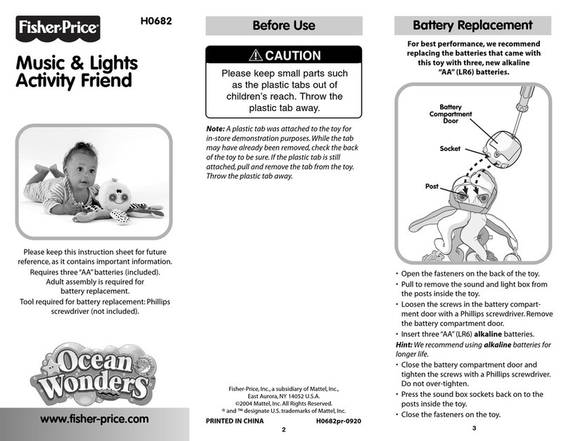 Fisher-Price Ocean Wonders Music & Lights Activity Friend instruction sheet