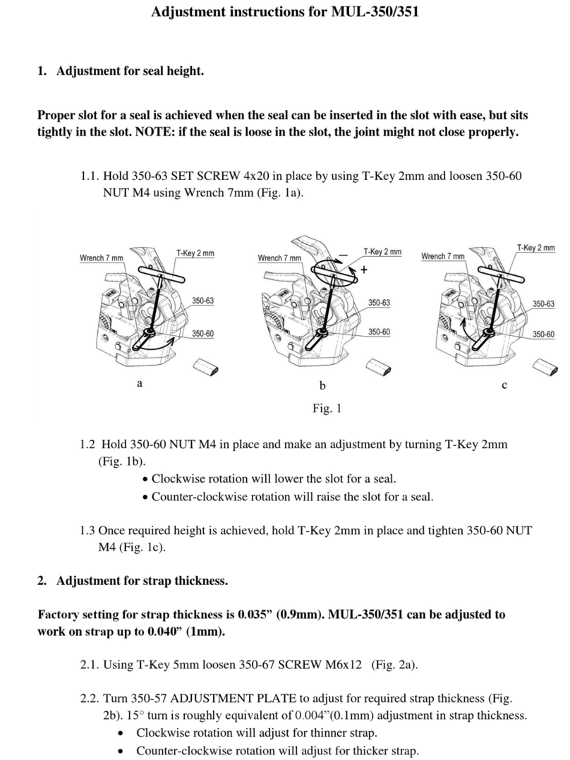 Teknika MUL-350 Adjustment instructions