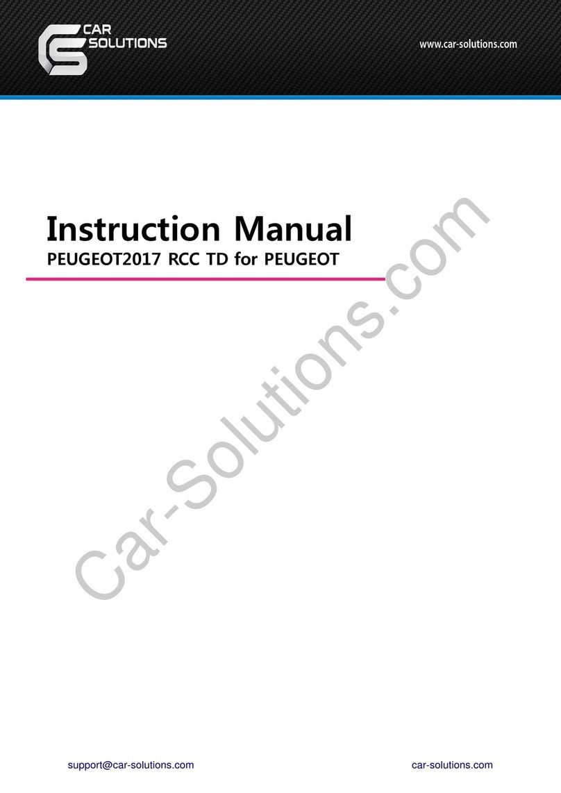 Car Solutions Peueot2017 RCC TD User manual Car Solutions Peueot2017 RCC TD User manual