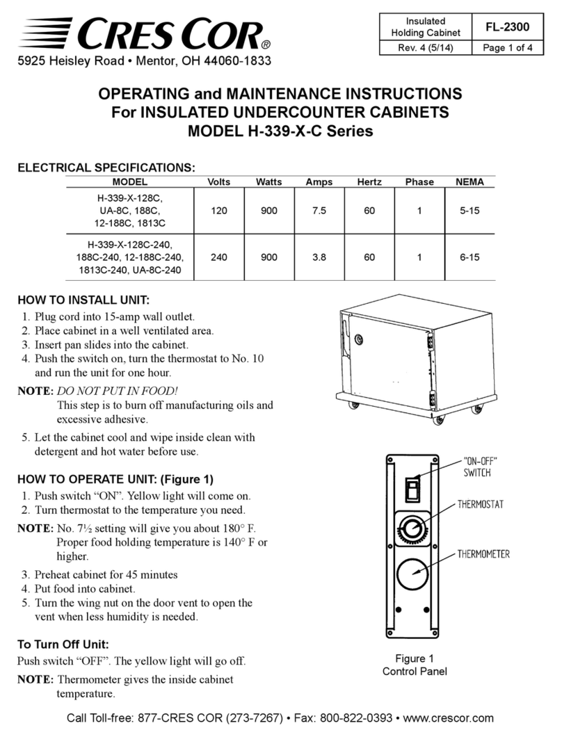 Cres Cor H-339-X-C Series Operating and maintenance instructions