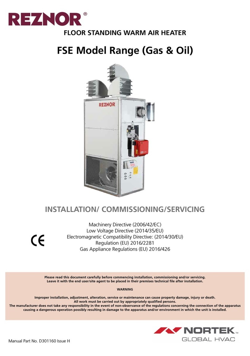Nortek Reznor FSE Series Installation, commissioning, servicing
