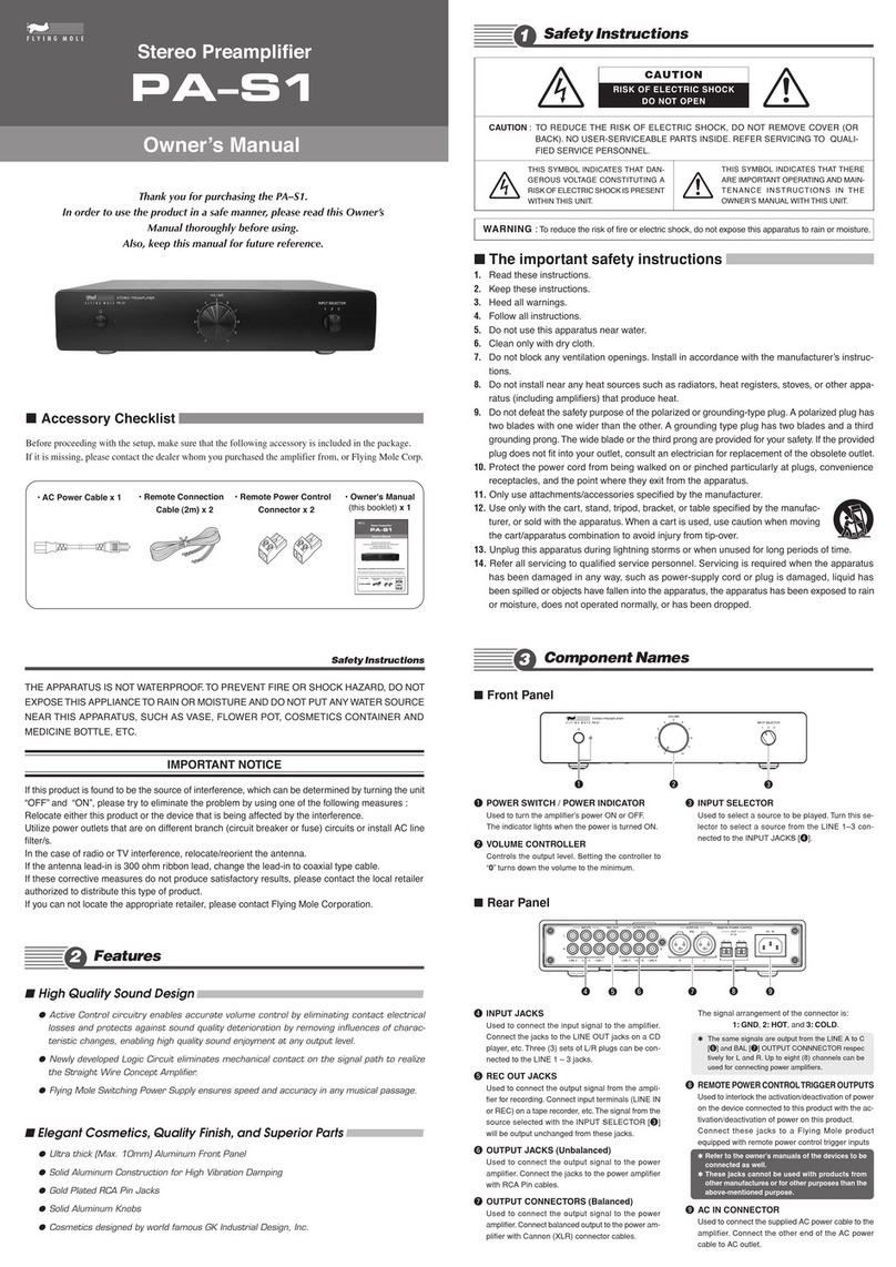 Flying Mole PA–S1 owner's manual