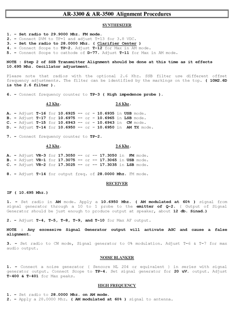 Ranger AR-3300 Alignment procedure