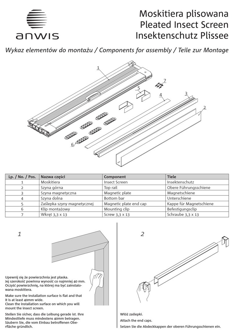 Anwis Pleated Insect Screen Assembly manual