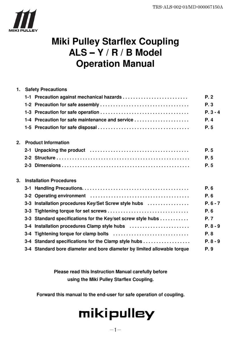 Miki Pulley Starflex ALS Series Operation manual