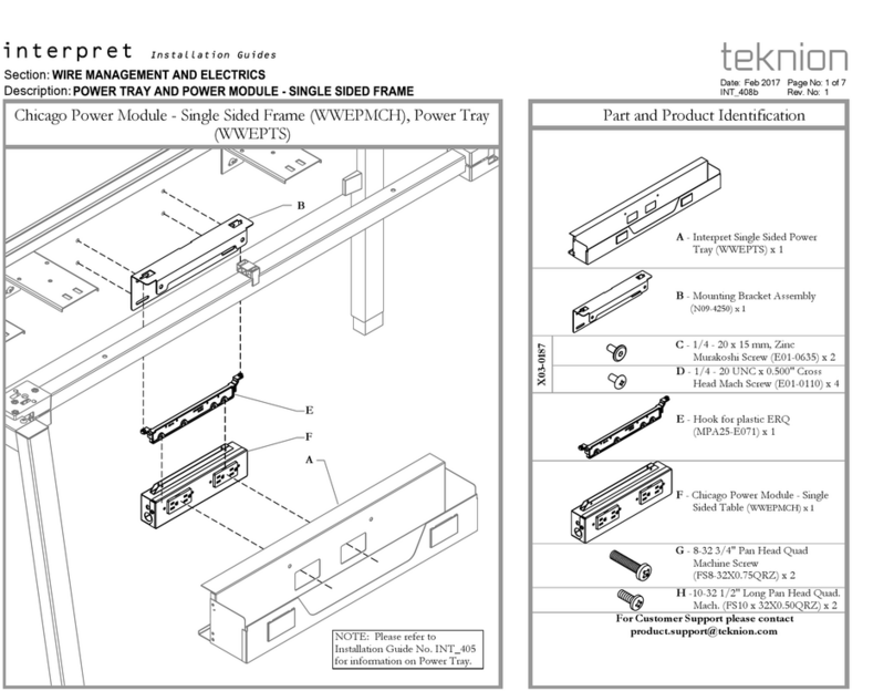 Teknion Interpret Chicago WWEPMCH User manual Teknion Interpret Chicago WWEPMCH User manual