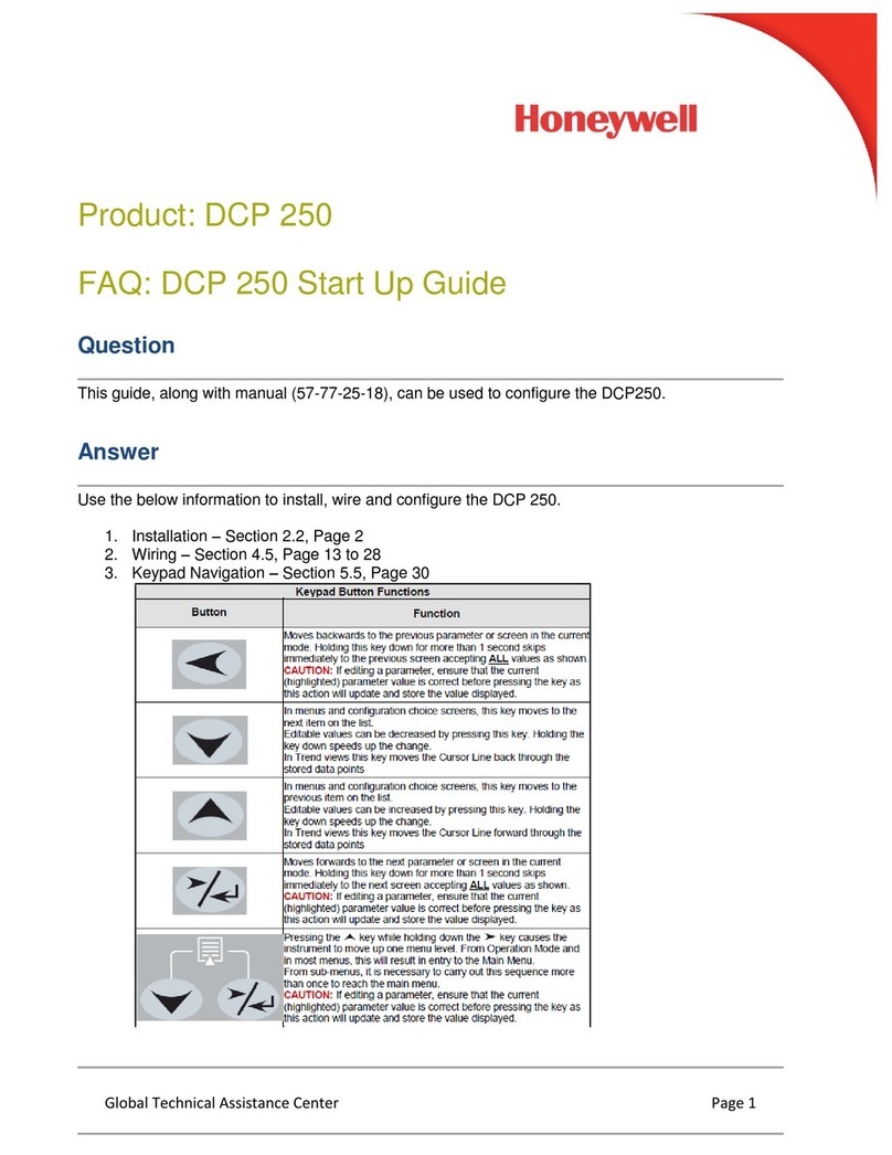 Honeywell DCP 250 Installation guide