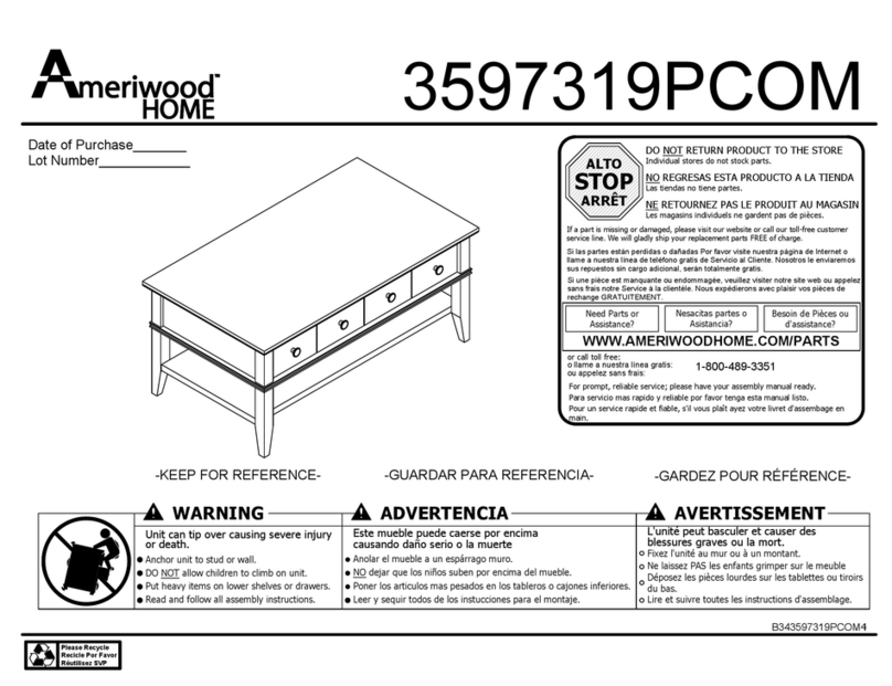 Ameriwood HOME 3597319PCOM manual Ameriwood HOME 3597319PCOM manual