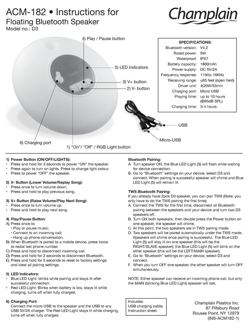 Champlain ACM-182 instructions