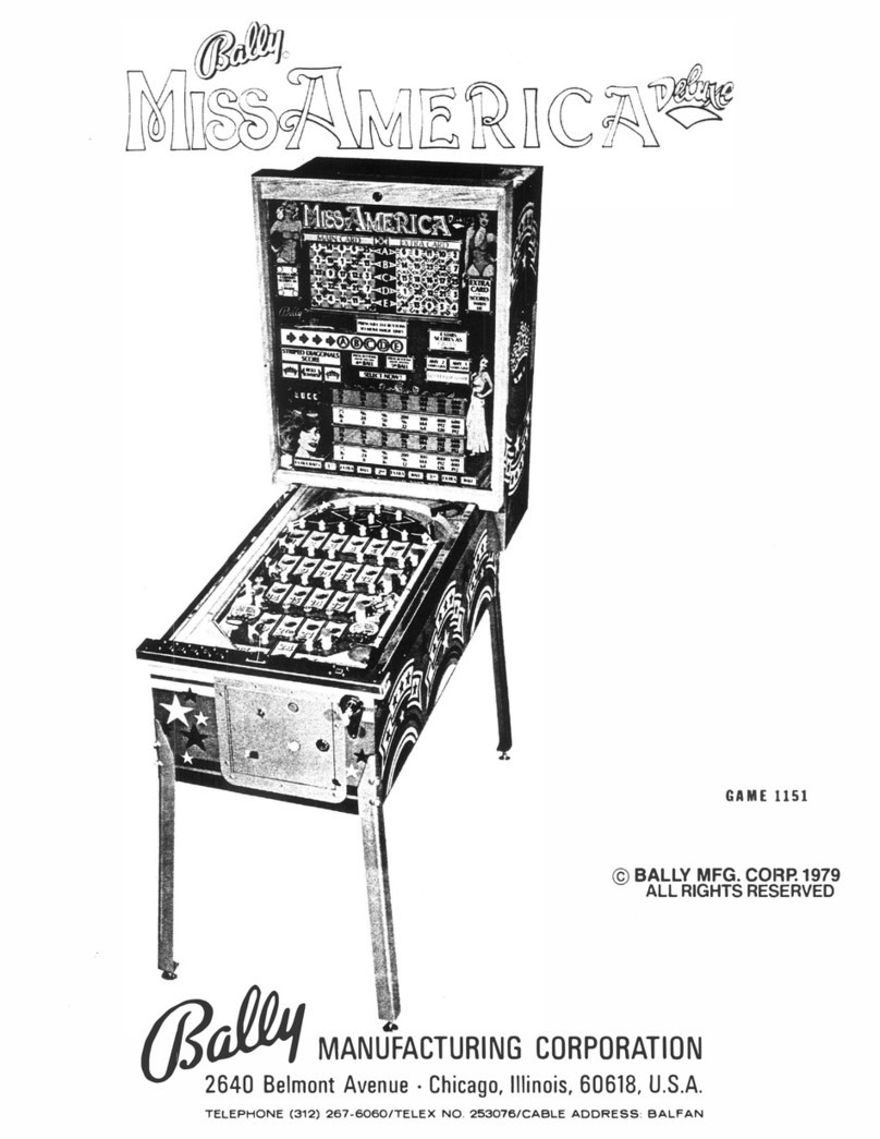 Bally Miss America Deluxe Maintenance service manual