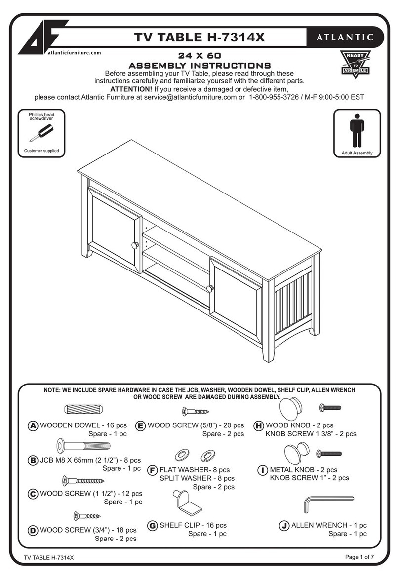 Atlantic Furniture H-7314X Assembly instructions