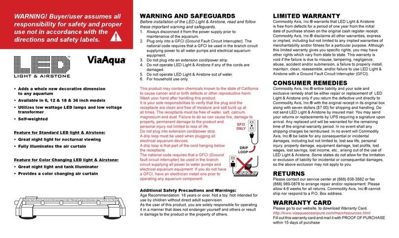 ViaAqua LED Light & Airstone manual