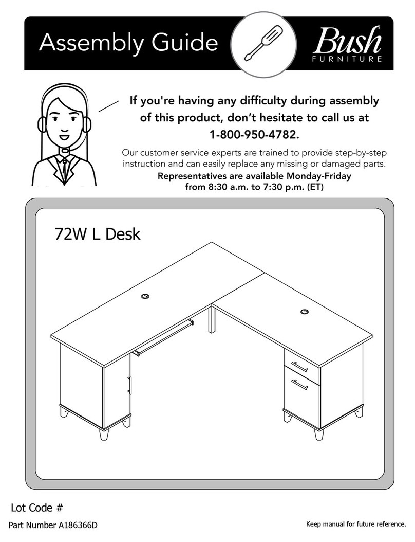 BUSH FURNITURE 72W L Desk A186366D Assembly guide