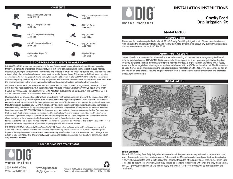DIG GF100 installation instructions